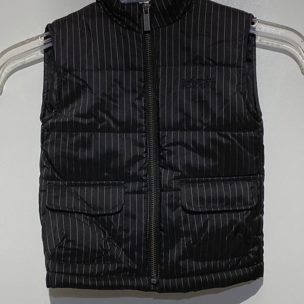 Kids Kenneth Cole‎ Black striped zip up Puffer Vest size 24 Months